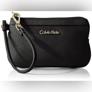 Calvin Klein Black and Gold Wristlet
